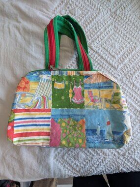Paul Brent Original Artwork Small Organizer Tote Bag Clear Pockets Inside